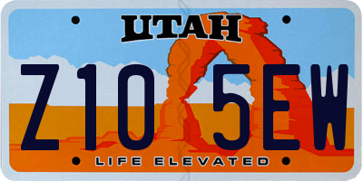 UT license plate Z105EW