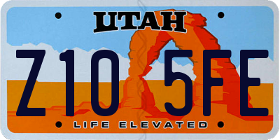 UT license plate Z105FE