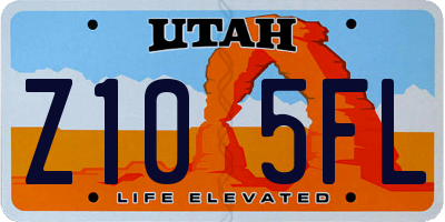 UT license plate Z105FL