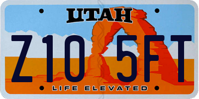UT license plate Z105FT