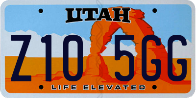 UT license plate Z105GG