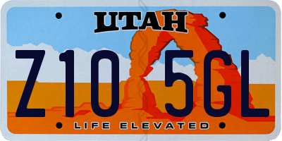 UT license plate Z105GL