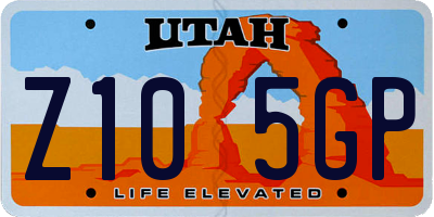 UT license plate Z105GP