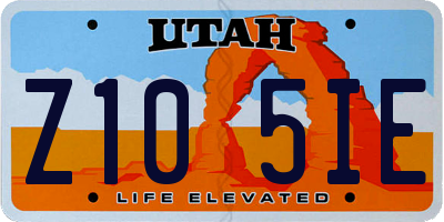 UT license plate Z105IE