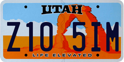 UT license plate Z105IM