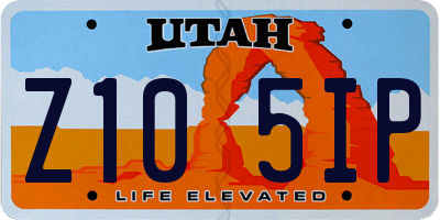 UT license plate Z105IP