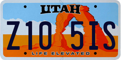 UT license plate Z105IS