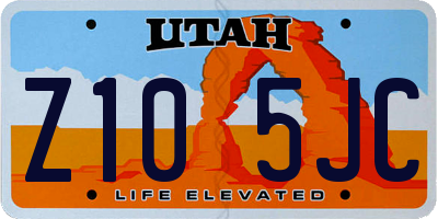 UT license plate Z105JC