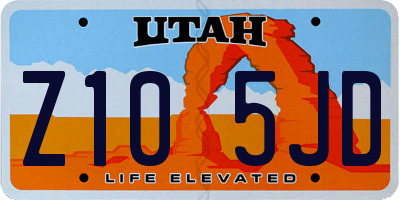 UT license plate Z105JD