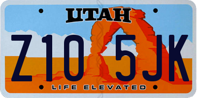 UT license plate Z105JK