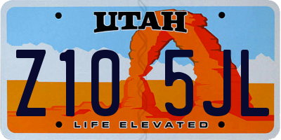 UT license plate Z105JL