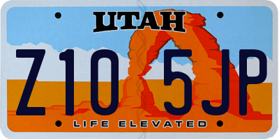 UT license plate Z105JP