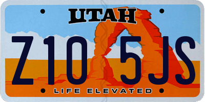 UT license plate Z105JS