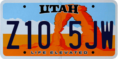 UT license plate Z105JW
