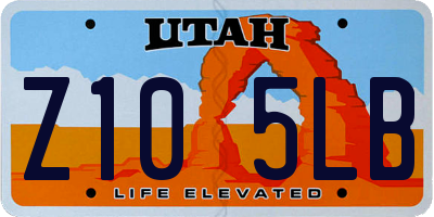 UT license plate Z105LB