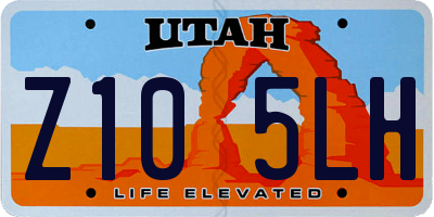 UT license plate Z105LH