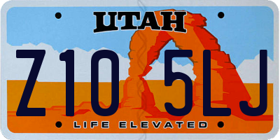UT license plate Z105LJ