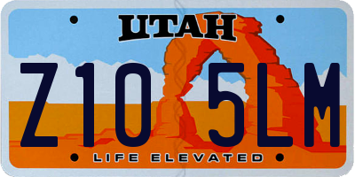 UT license plate Z105LM