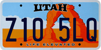 UT license plate Z105LQ