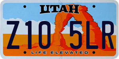 UT license plate Z105LR