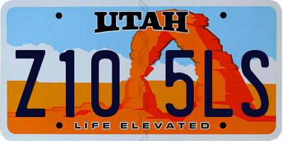 UT license plate Z105LS