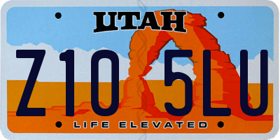 UT license plate Z105LU