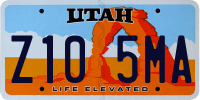 UT license plate Z105MA