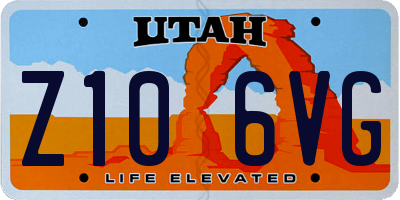 UT license plate Z106VG