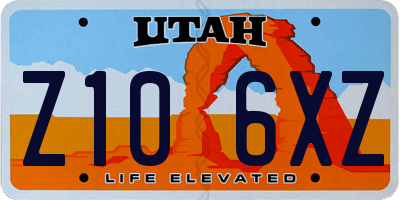 UT license plate Z106XZ