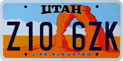 UT license plate Z106ZK