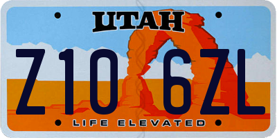 UT license plate Z106ZL
