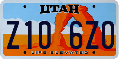 UT license plate Z106ZO