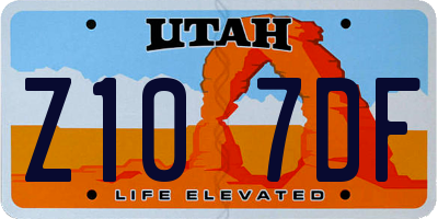 UT license plate Z107DF
