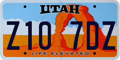 UT license plate Z107DZ