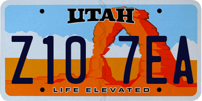 UT license plate Z107EA