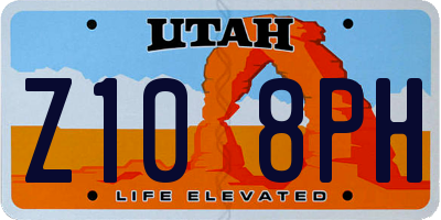 UT license plate Z108PH