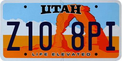 UT license plate Z108PI