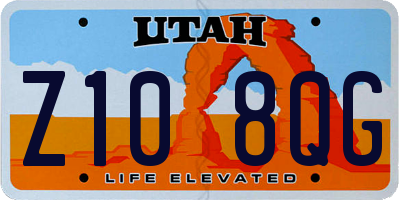 UT license plate Z108QG