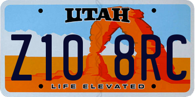 UT license plate Z108RC