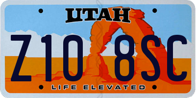 UT license plate Z108SC