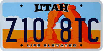 UT license plate Z108TC