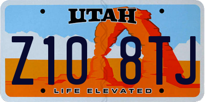 UT license plate Z108TJ