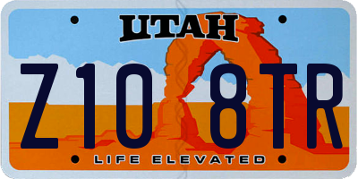UT license plate Z108TR