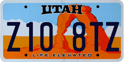 UT license plate Z108TZ