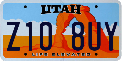 UT license plate Z108UY