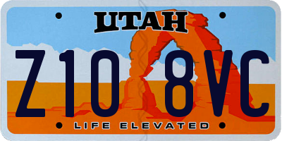 UT license plate Z108VC
