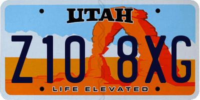 UT license plate Z108XG