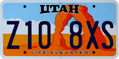 UT license plate Z108XS