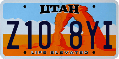 UT license plate Z108YI