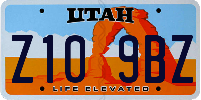 UT license plate Z109BZ